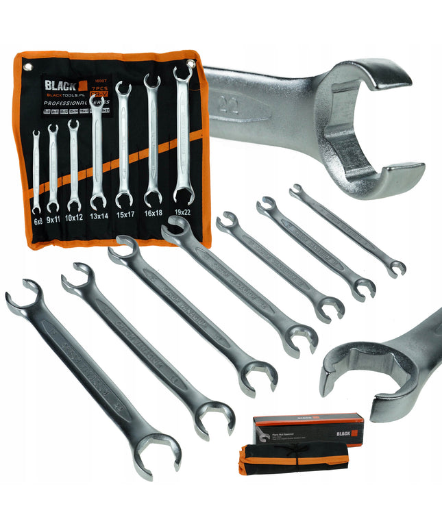 Pusiau atviri atvirieji raktai laidams, rinkinys 6-22mm, 7 vnt. CRV VANADIUM