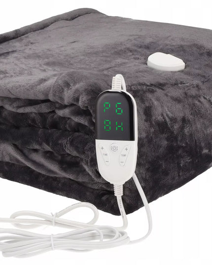 Didelis minkštas storas elektrinis apklotas šildantis kilimėlis su pulteliu ir laikmačiu 120W 150x180cm