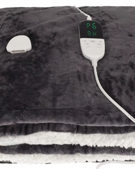 Didelis minkštas storas elektrinis apklotas šildantis kilimėlis su pulteliu ir laikmačiu 120W 150x180cm