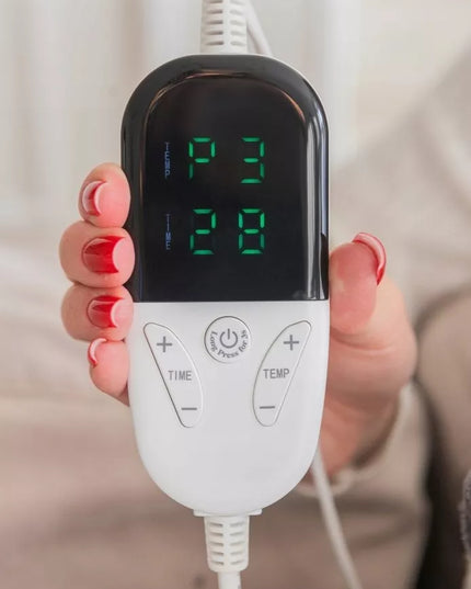 Didelis minkštas storas elektrinis apklotas šildantis kilimėlis su pulteliu ir laikmačiu 120W 150x180cm