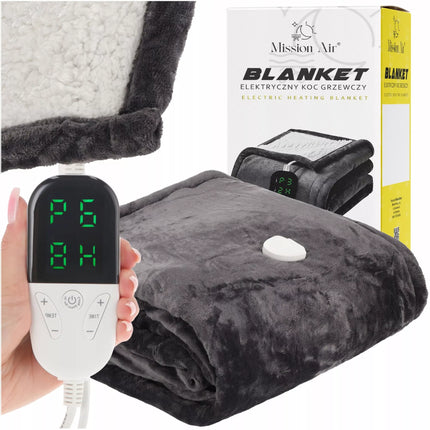 Didelis minkštas storas elektrinis apklotas šildantis kilimėlis su pulteliu ir laikmačiu 120W 150x180cm