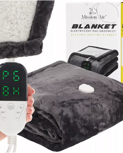 Didelis minkštas storas elektrinis apklotas šildantis kilimėlis su pulteliu ir laikmačiu 120W 150x180cm