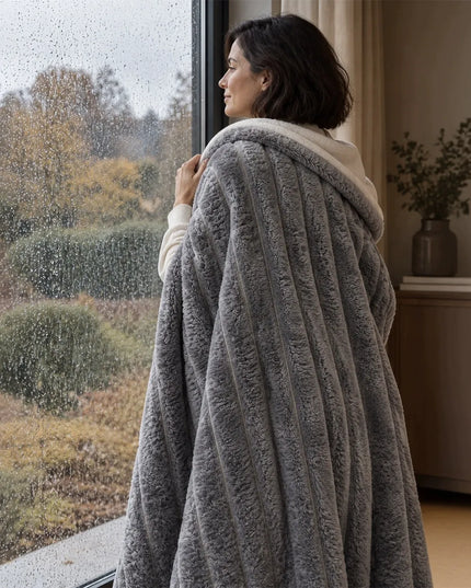 Interlook XXL elektrinis šildomas pledas, 180 × 160 cm, didelis, storas, minkštas ir purus, su valdikliu