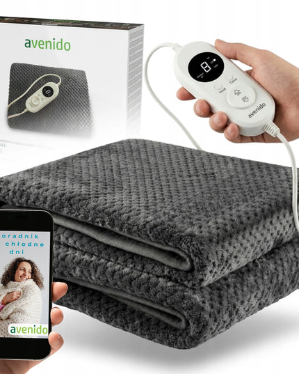 avenido AV 7446 elektrinis šildomasis paklotas, 150 × 100 cm, 8 šildymo lygiai, laikmatis, flisas