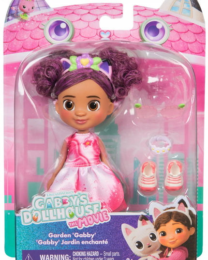 Gabby lėlė iš filmo Gabby's Dollhouse su gėlėta suknele ir priedais