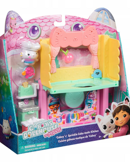 Gabby's Dollhouse filmų serijos žaidimų rinkinys: virtuvėlė su pyragaičiu Cakey