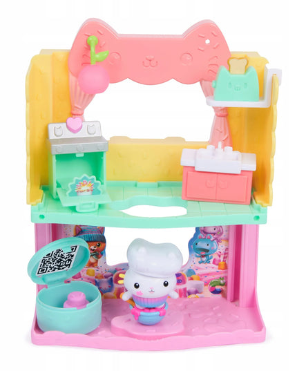 Gabby's Dollhouse filmų serijos žaidimų rinkinys: virtuvėlė su pyragaičiu Cakey