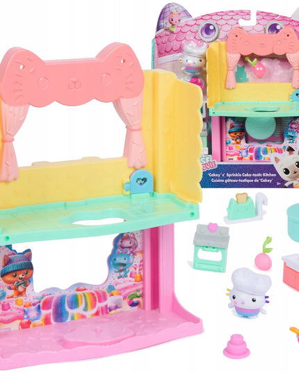 Gabby's Dollhouse filmų serijos žaidimų rinkinys: virtuvėlė su pyragaičiu Cakey