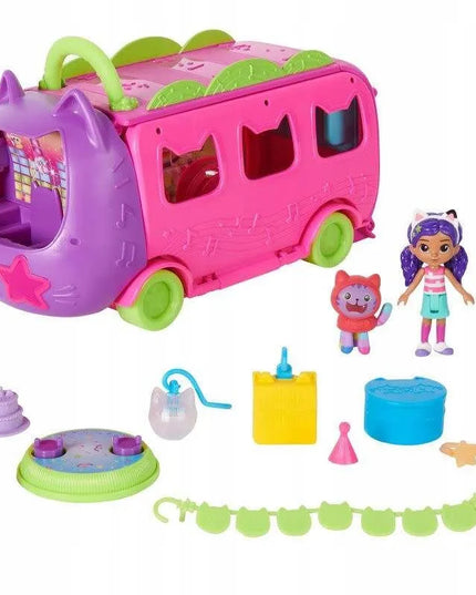 Gabby's Dollhouse vakarėlių autobusas su figūrėlėmis ir aksesuarais