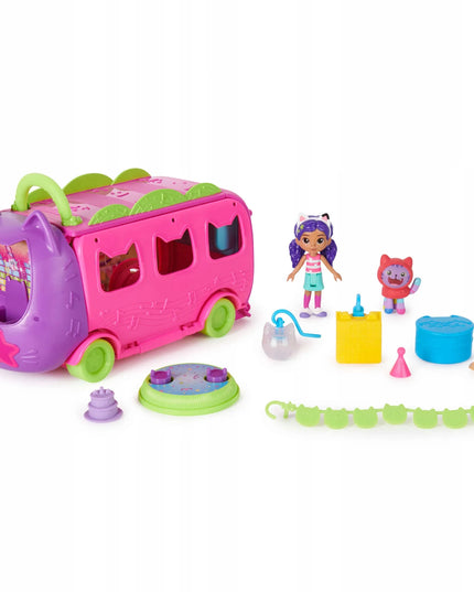 Gabby's Dollhouse vakarėlių autobusas su figūrėlėmis ir aksesuarais