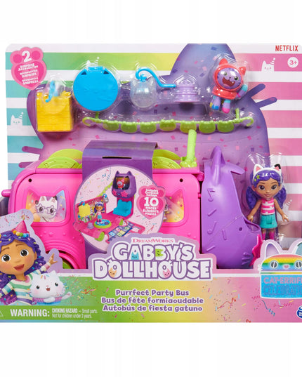 Gabby's Dollhouse vakarėlių autobusas su figūrėlėmis ir aksesuarais