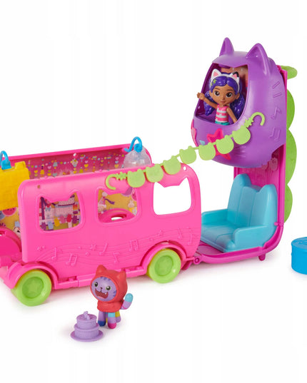 Gabby's Dollhouse vakarėlių autobusas su figūrėlėmis ir aksesuarais