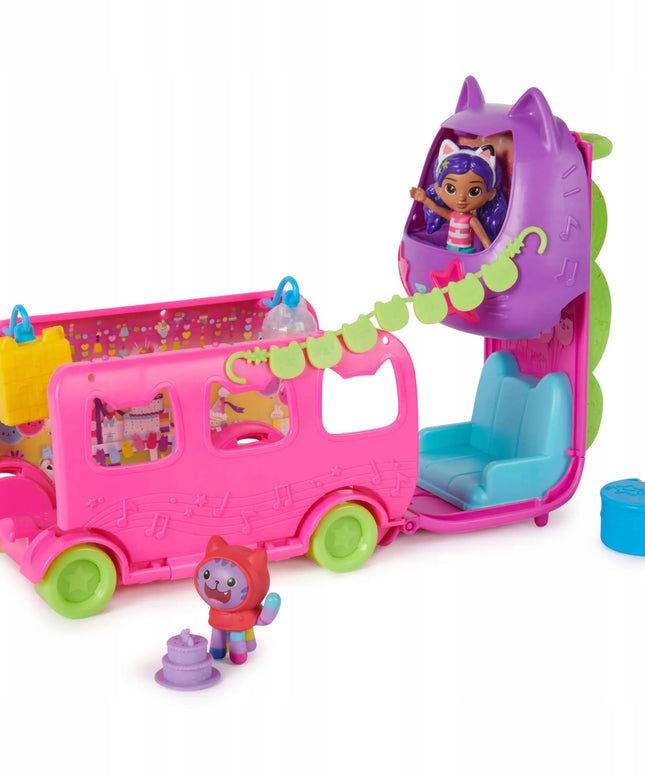 Gabby's Dollhouse vakarėlių autobusas su figūrėlėmis ir aksesuarais
