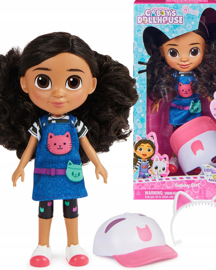 Gabby's Dollhouse Gabi kelioninė lėlė su kepure ir kačių ausų lankeliu 20 cm