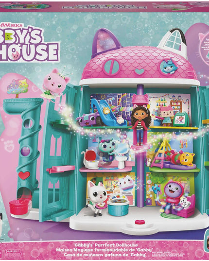 Gabby's Dollhouse didelis interaktyvus lėlių namas su liftu, lėlyte ir Pandy Paws figūrėle