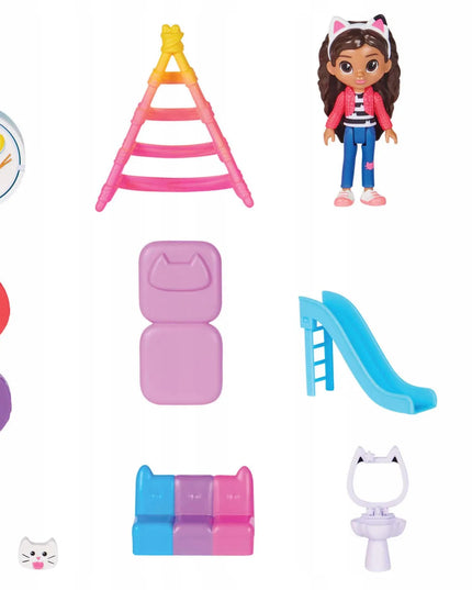 Gabby's Dollhouse didelis interaktyvus lėlių namas su liftu, lėlyte ir Pandy Paws figūrėle