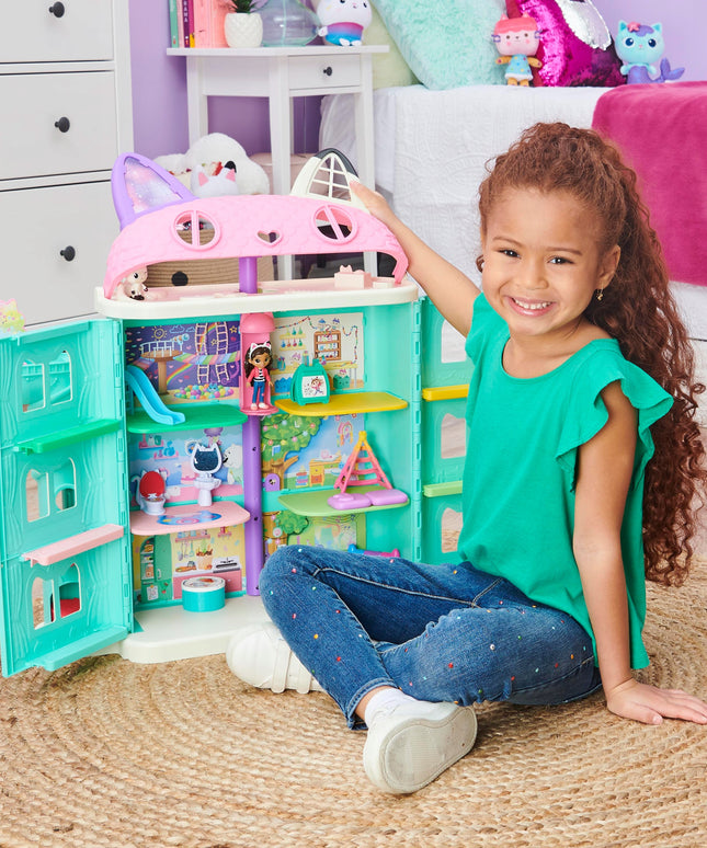 Gabby's Dollhouse didelis interaktyvus lėlių namas su liftu, lėlyte ir Pandy Paws figūrėle
