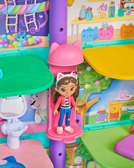 Gabby's Dollhouse didelis interaktyvus lėlių namas su liftu, lėlyte ir Pandy Paws figūrėle