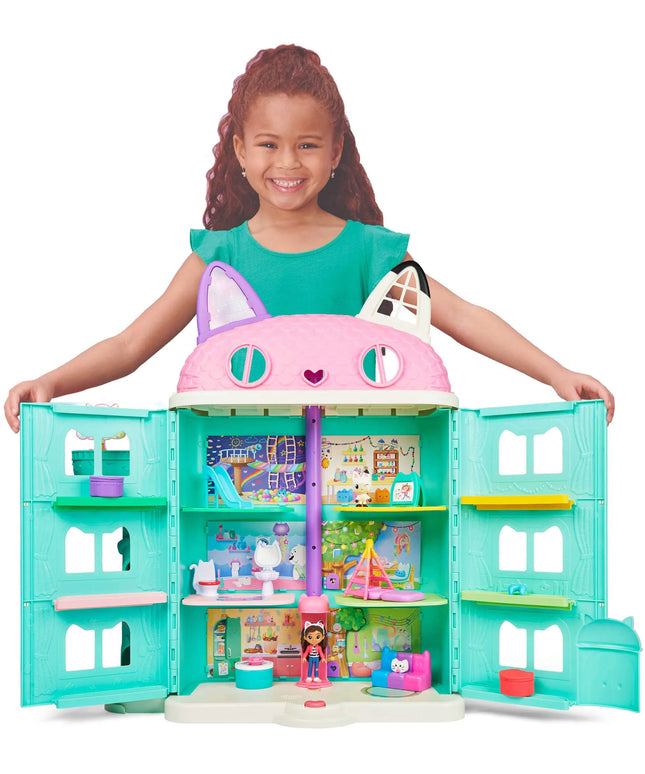 Gabby's Dollhouse didelis interaktyvus lėlių namas su liftu, lėlyte ir Pandy Paws figūrėle