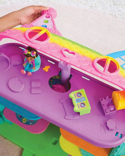 Interaktyvus Gabby's Dollhouse vaivorykštės spalvų namelis su figūrėle, 60 cm