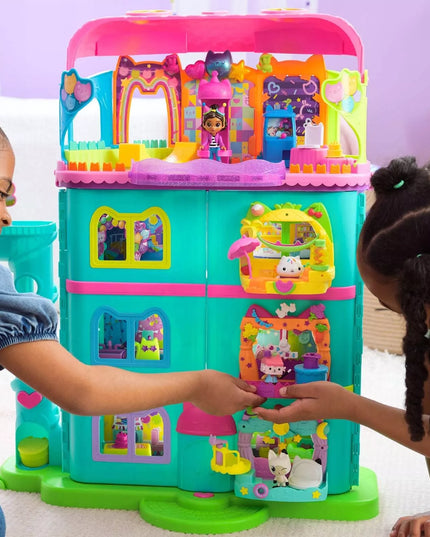 Interaktyvus Gabby's Dollhouse vaivorykštės spalvų namelis su figūrėle, 60 cm