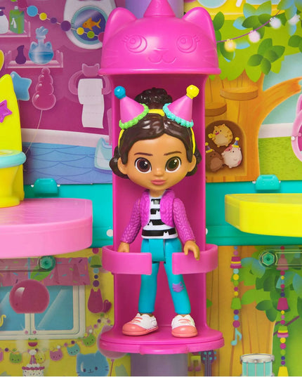 Interaktyvus Gabby's Dollhouse vaivorykštės spalvų namelis su figūrėle, 60 cm