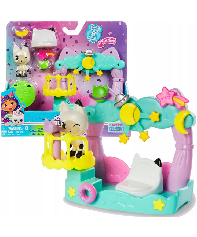 Gabby's Dollhouse rinkinys su balkonu ir figūrėle Pandy Paws + priedai
