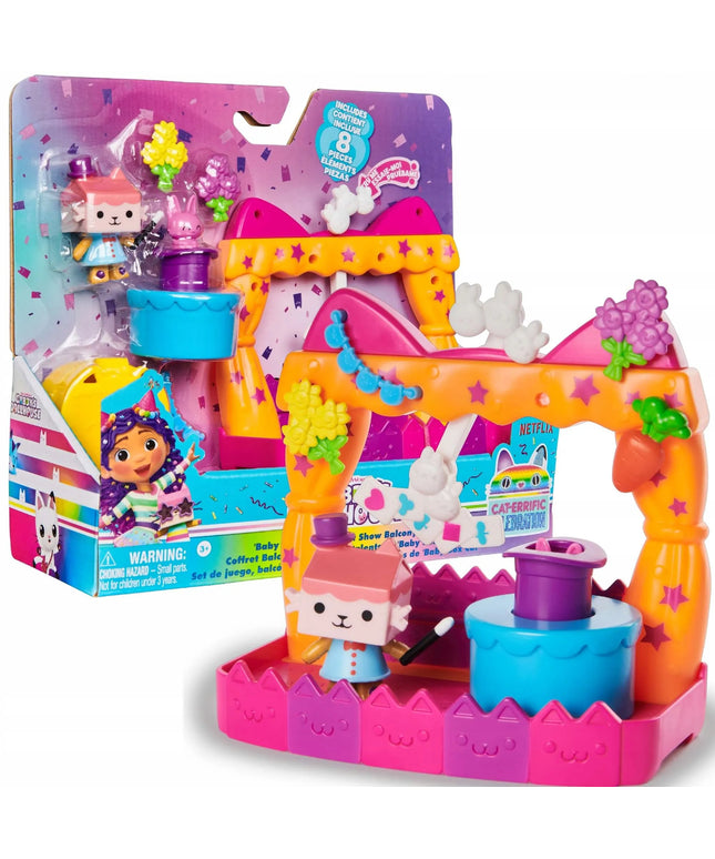 Gabby's Dollhouse rinkinys Baby Box Cat balkonas su figūrėle ir priedais