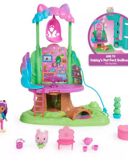 „Gabby's Dollhouse“ medžio namelio rinkinys su sūpynėmis ir figūrėlėmis