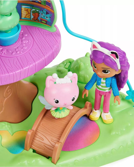 „Gabby's Dollhouse“ medžio namelio rinkinys su sūpynėmis ir figūrėlėmis