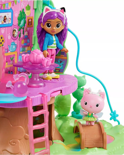 „Gabby's Dollhouse“ medžio namelio rinkinys su sūpynėmis ir figūrėlėmis