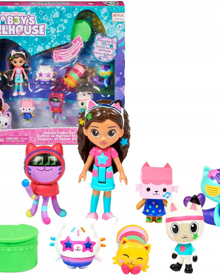 Gabby's Dollhouse vakarėlio rinkinys su 7 figūrėlėmis ir aksesuarais