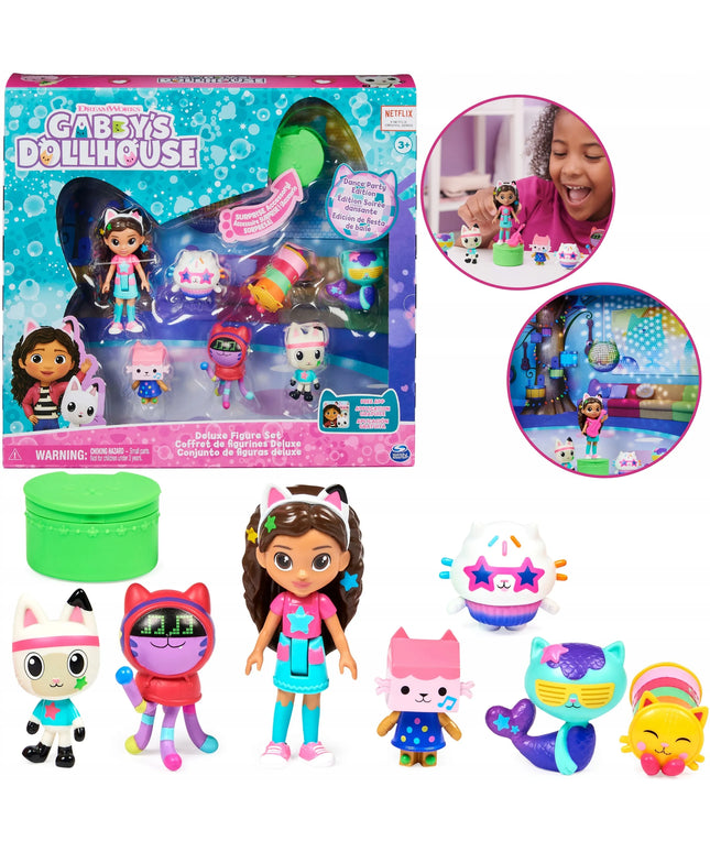 Gabby's Dollhouse vakarėlio rinkinys su 7 figūrėlėmis ir aksesuarais