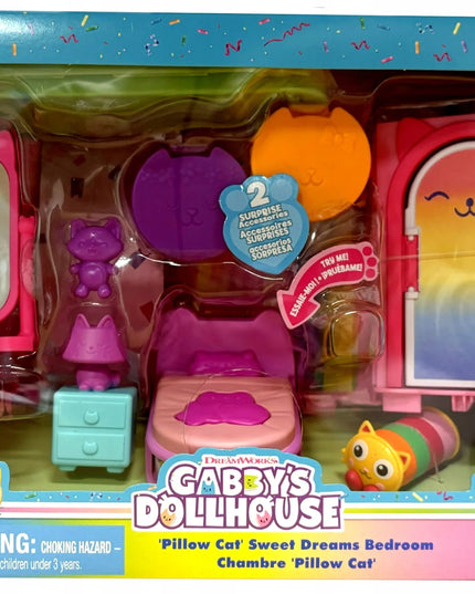 Gabby's Dollhouse miegamojo kambario rinkinys su Pillow Cat figūrėle ir priedais