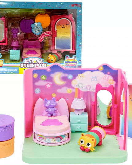 Gabby's Dollhouse miegamojo kambario rinkinys su Pillow Cat figūrėle ir priedais