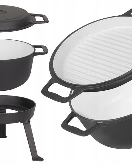 Emaliuotas ketaus troškinimo puodas Rossner 5L MK302 3in1