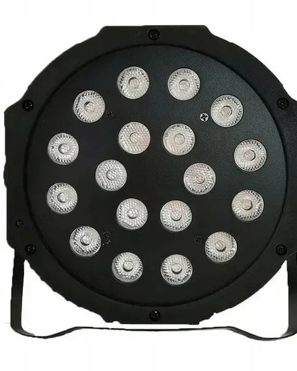 SPALVŲ KOLOROFONAS LEMPA 18LED STROBOSKOPO REFLĖKTORIUS DISKOTEKINIS VAKARĖLIUI DMX REŽIMAI