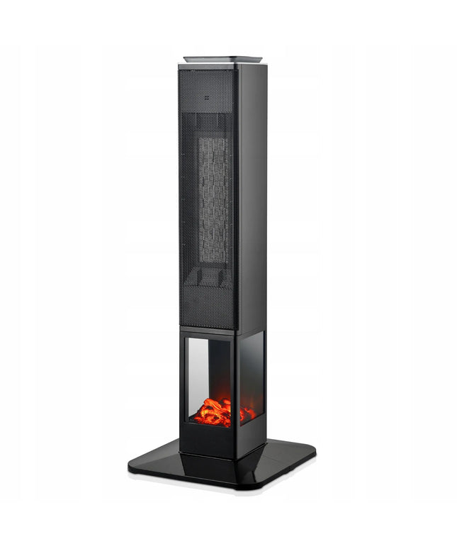 Koloninis ventiliatorinis šildytuvas su židinio efektu Mission Air MALMO Black 2400W