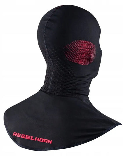 Termoaktyvi motociklininko kaukė Rebelhorn Therm II juoda/raudona