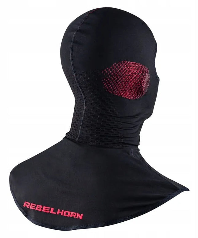 Termoaktyvi motociklininko kaukė Rebelhorn Therm II juoda/raudona