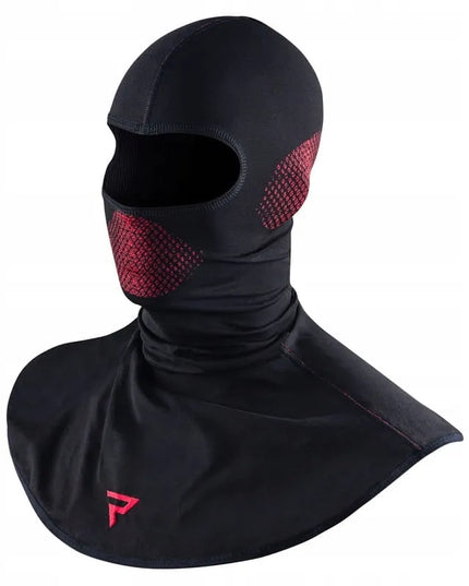 Termoaktyvi motociklininko kaukė Rebelhorn Therm II juoda/raudona