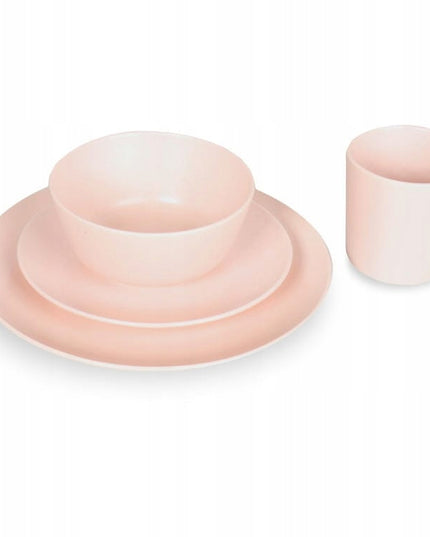 Elegantiškas rožinis stalo komplektas, 4 dalių valgomasis rinkinys valgomajam