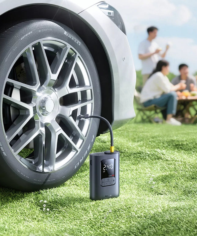BASEUS belaidis automobilinis oro kompresorius padangoms, dviračiams, motociklams ir kamuoliams