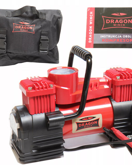 DWUTŁOKOWY KOMPRESOR SAMOCHODOWY DRAGON WINCH DO OPON Sprężarka 12V