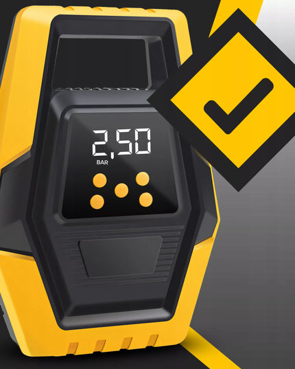 Automobilinis kompresorius, nešiojamas elektrinis oro siurblys, 12V LCD LED