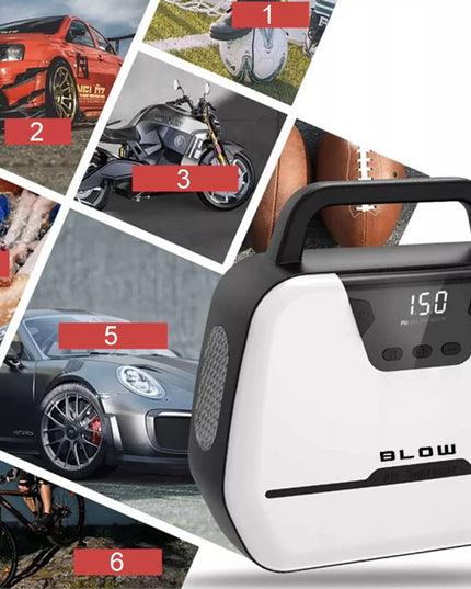 Automobilinis kompresorius, oro pompa, nešiojama elektrinė dviračių pompa 12V