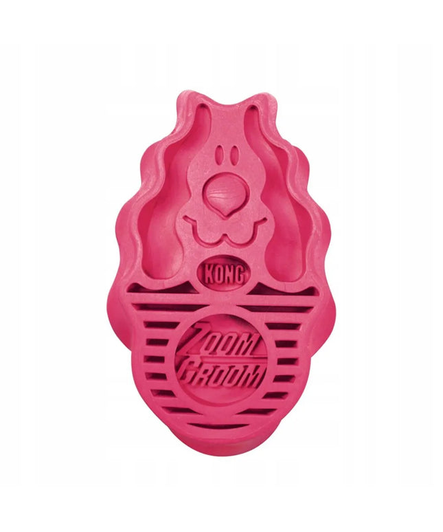 KONG ZoomGroom Raspberry L dydžio guminis šepetys šunims