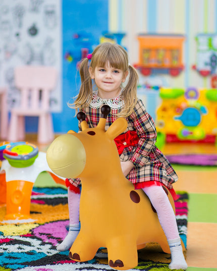 Guminis šokliukas "Žirafa" su pompą vaikams, 55cm