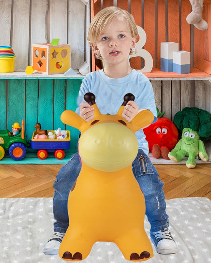 Guminis šokliukas "Žirafa" su pompą vaikams, 55cm