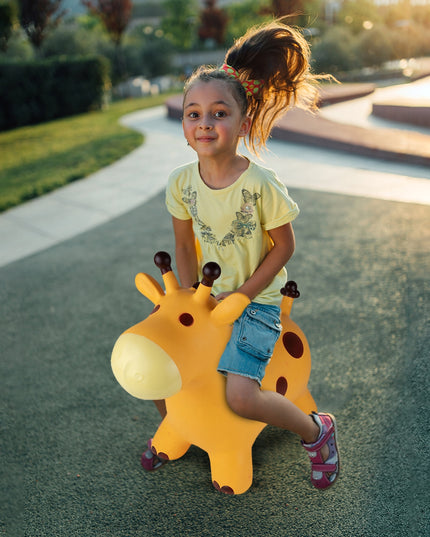 Guminis šokliukas "Žirafa" su pompą vaikams, 55cm